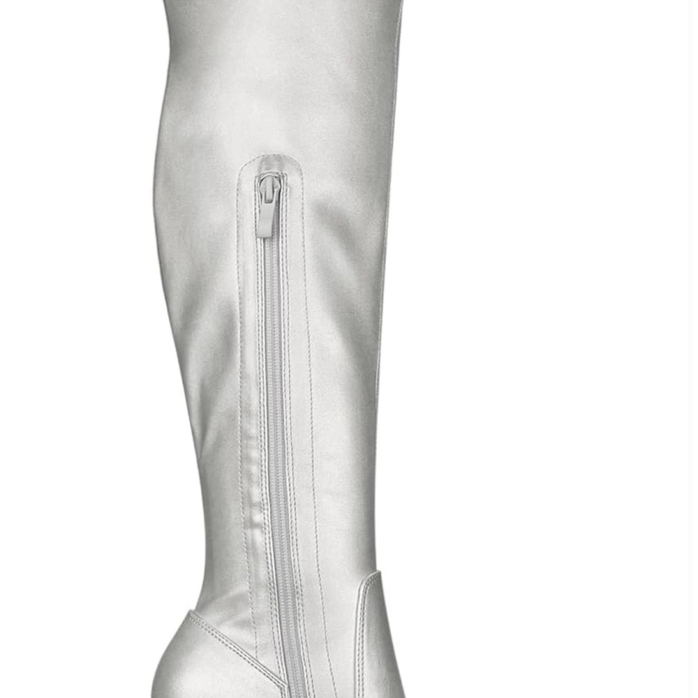 Allegra K‎ Silver Over the Knee Boots - Picture 8 of 12
